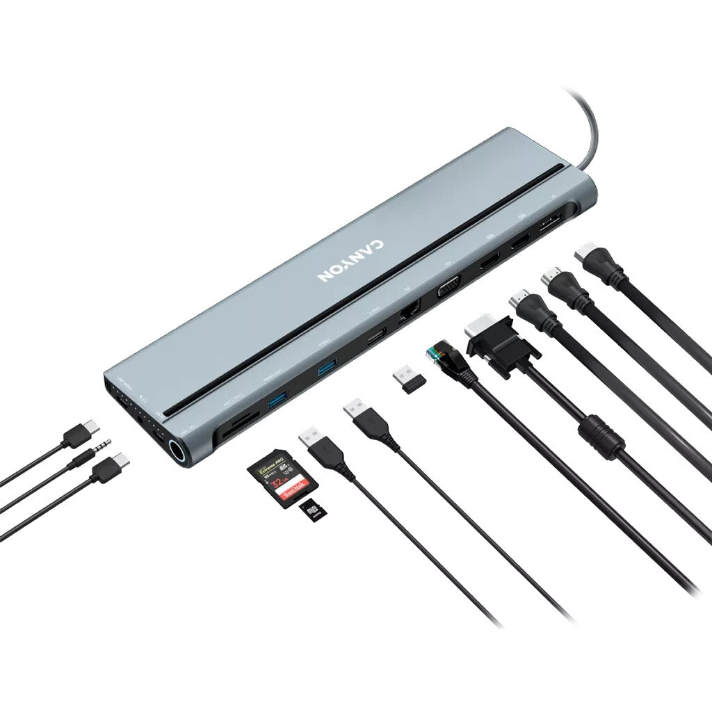 Canyon DS-90 USB 3.2 Gen 1 (3.1 Gen 1) Type-C Grå