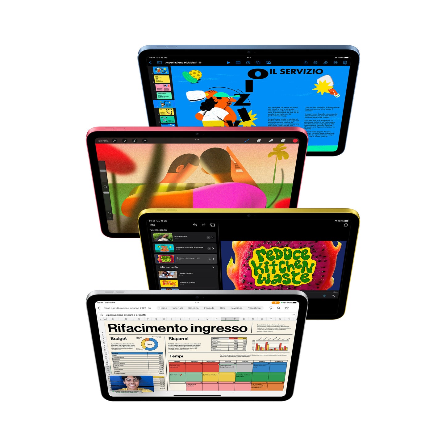 Apple iPad 5G TD-LTE & FDD-LTE 256 GB 27,7 cm (10.9") Wi-Fi 6 (802.11ax) iPadOS 16 Gul