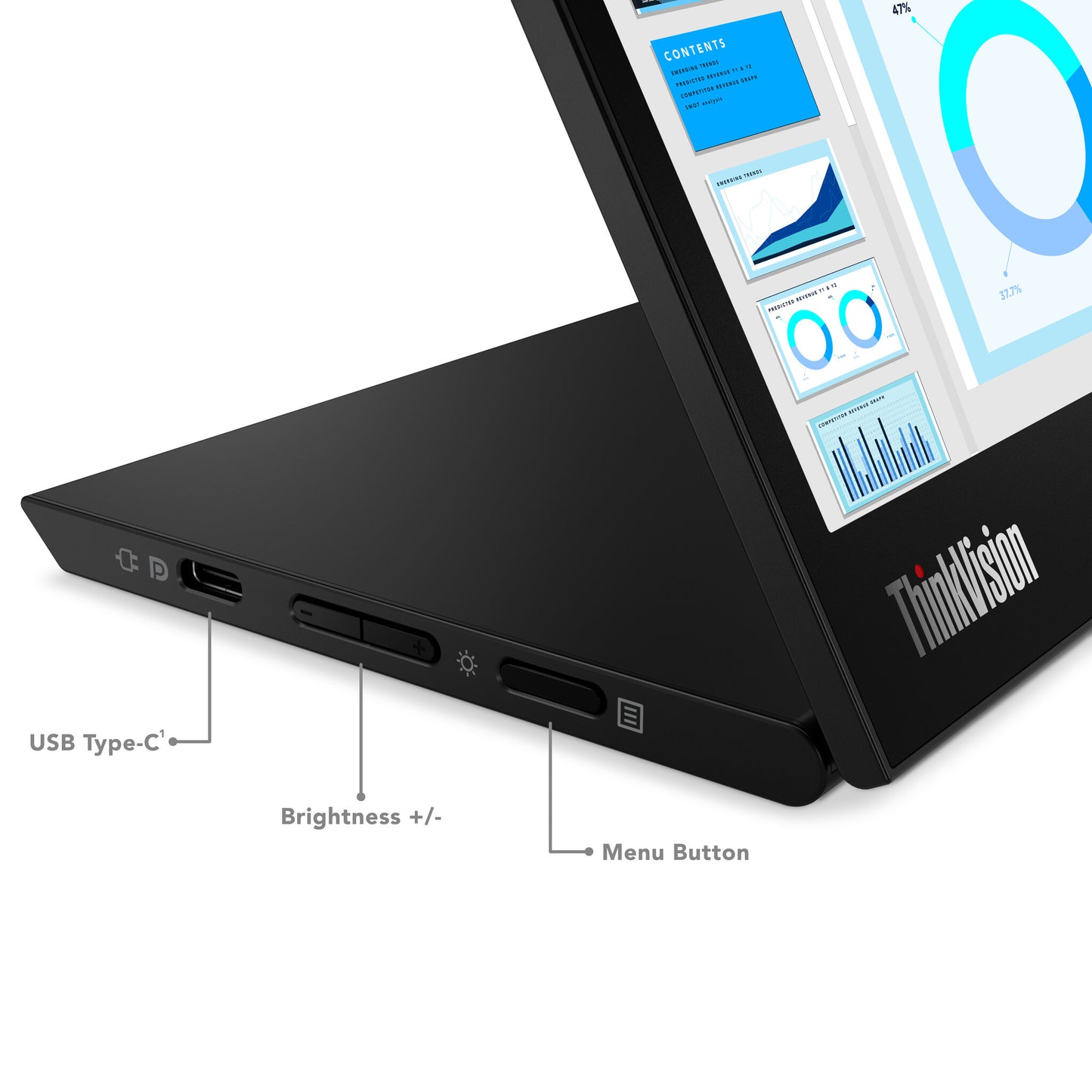 Lenovo ThinkVision M14d LED display 35,6 cm (14") 2240 x 1400 pixlar 2.2K Svart