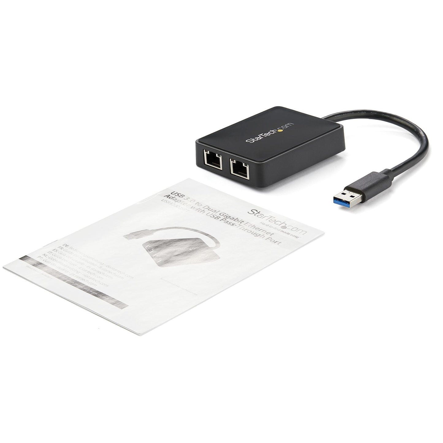 StarTech.com USB 3.0 till Dubbel Port Gigabit Ethernet-nätverksadapter med USB-port