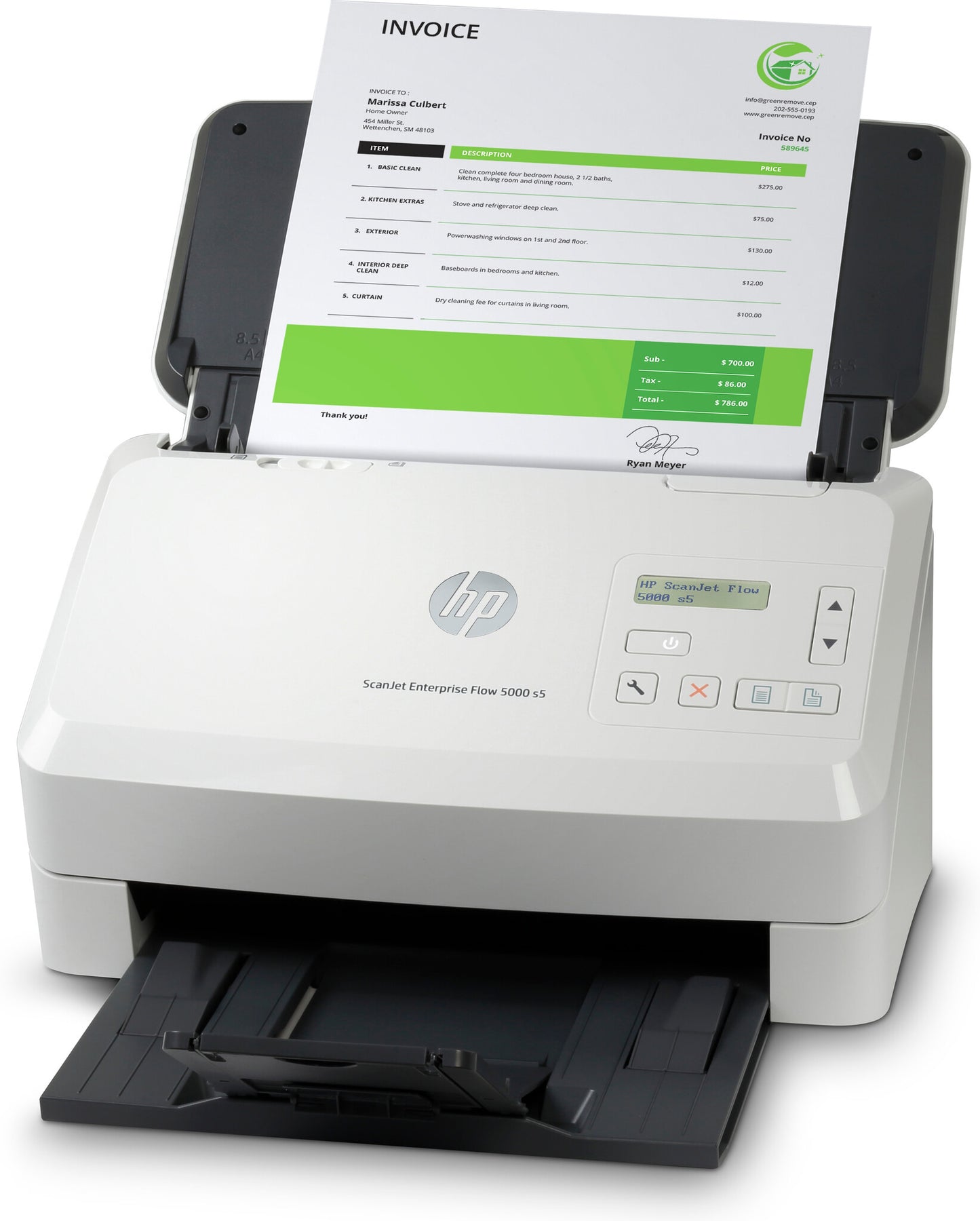 HP ScanJet Enterprise Flow 5000 s5 Arkmatad skanner 600 x 600 DPI A4 Vit