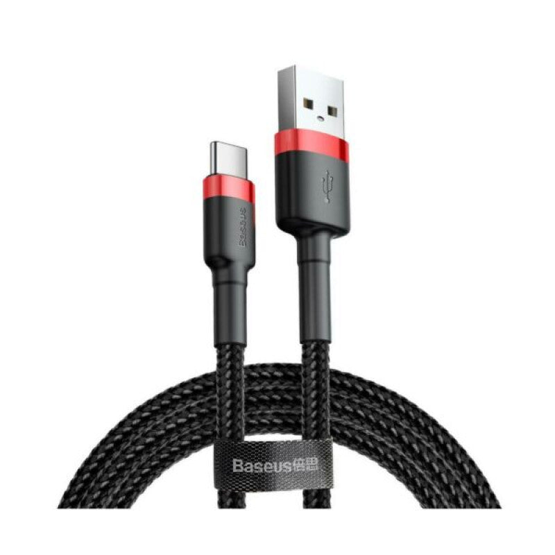 Baseus CATKLF-B91 mobiltelefonkablar Svart, Röd 1 m USB A USB C