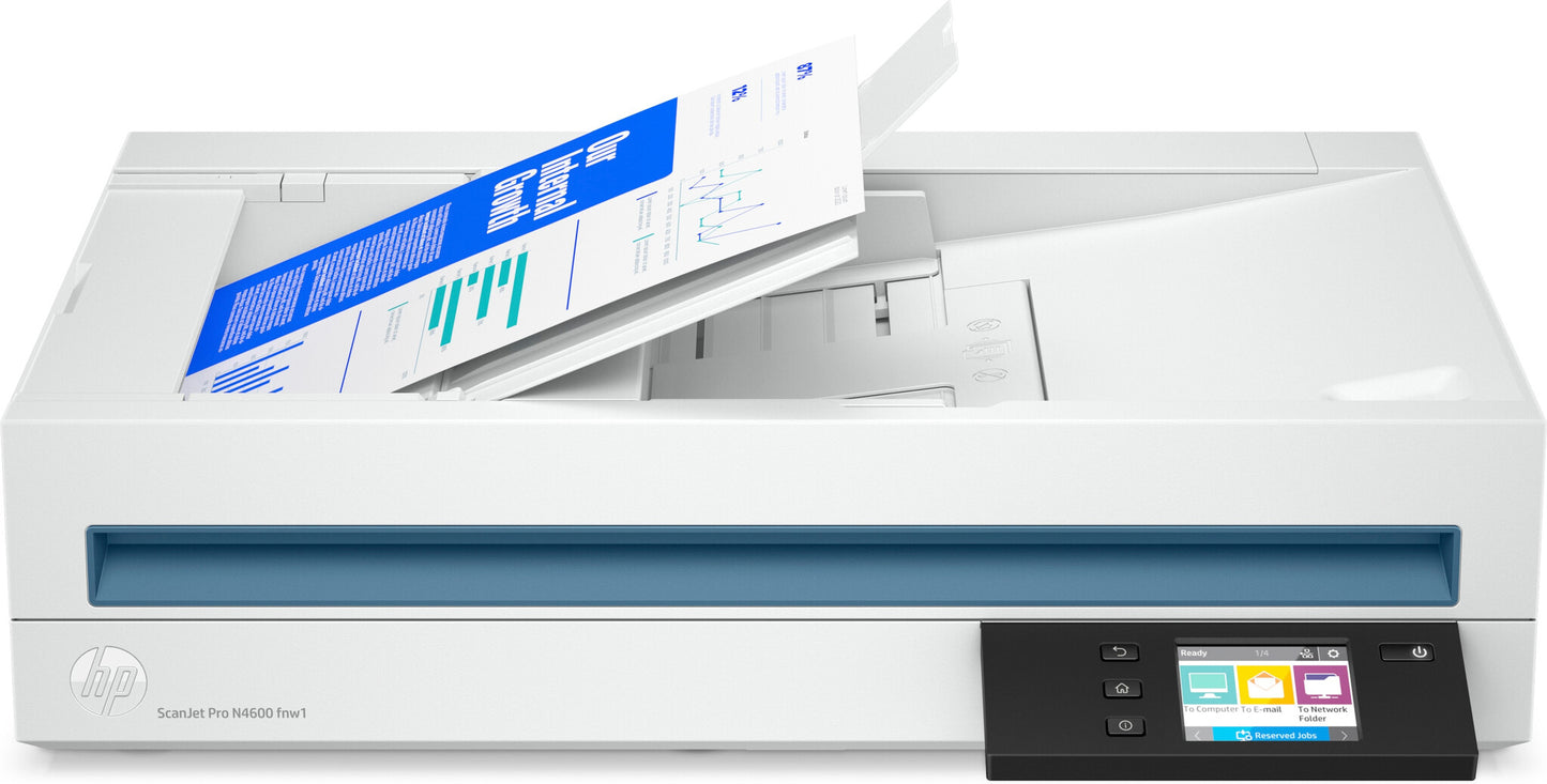 HP Scanjet Pro N4600 fnw1 Flatbädds- och ADF-scanner 1200 x 1200 DPI A5 Vit