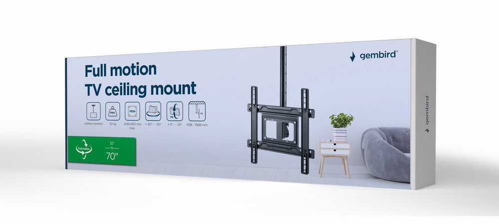Gembird CM-70ST-01 tv-fäste 177,8 cm (70") Svart
