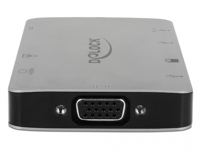 DeLOCK 87735 dockningsstationer för bärbara datorer Kabel USB 3.2 Gen 1 (3.1 Gen 1) Type-C Grå