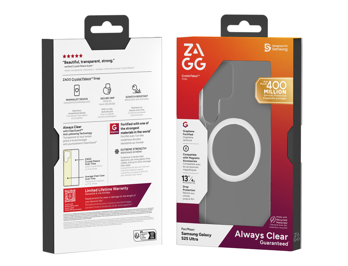 ZAGG Crystal Palace Snap mobiltelefonfodral 17,5 cm (6.9") Omslag Transparent