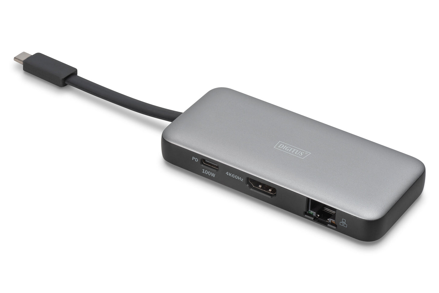 Digitus DA-70916 dockningsstationer för bärbara datorer Kabel USB 3.2 Gen 2 (3.1 Gen 2) Type-C Svart, Grå