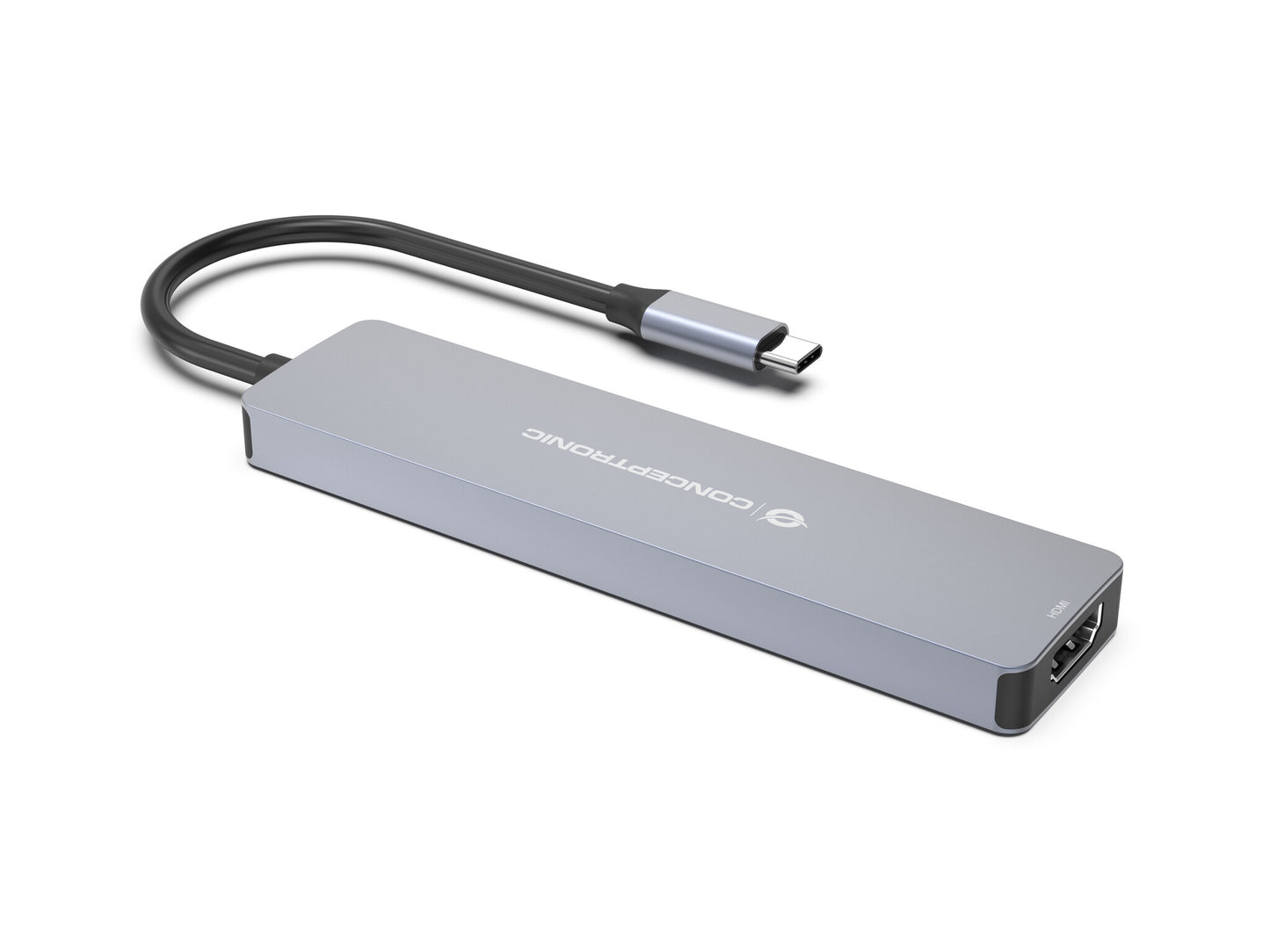 Conceptronic DONN28G dockningsstationer för bärbara datorer Kabel USB 3.2 Gen 1 (3.1 Gen 1) Type-C Grå