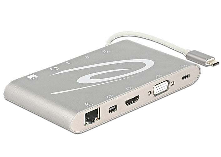 DeLOCK 87298 dockningsstationer för bärbara datorer USB 3.2 Gen 1 (3.1 Gen 1) Type-C Silver