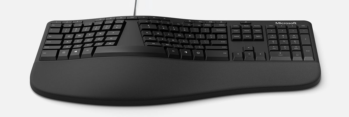 Microsoft Ergonomic tangentbord Universal USB AZERTY Belgiskt Svart
