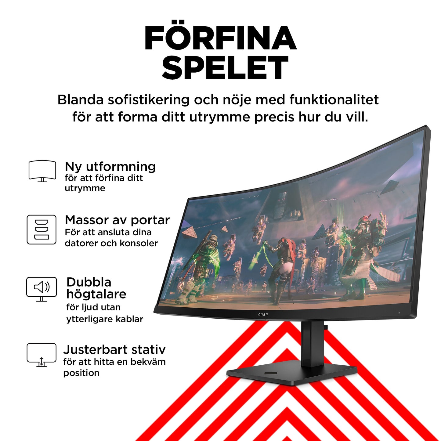 OMEN by HP OMEN 34 tum WQHD 165 Hz välvd Gaming-skärm – OMEN 34c