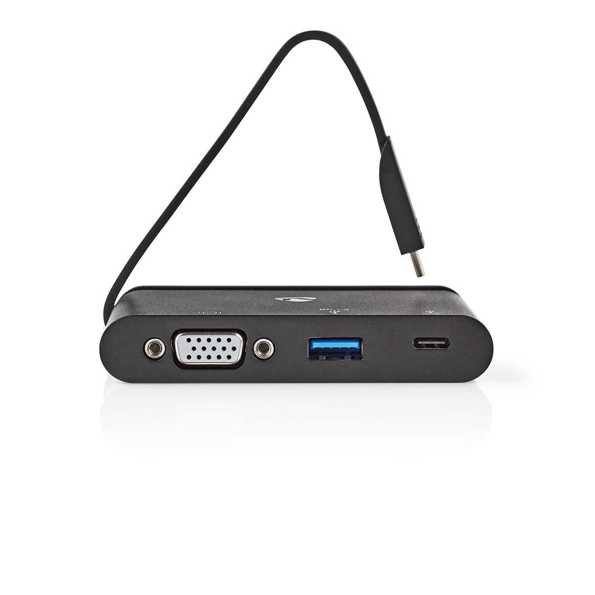 Nedis TCARF220BK dockningsstationer för bärbara datorer USB 3.2 Gen 1 (3.1 Gen 1) Type-C Svart