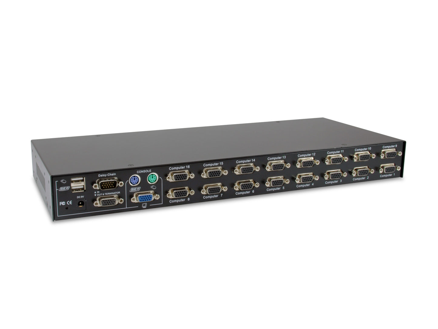 LevelOne KVM-3216 KVM-switchar Rackmontering Svart