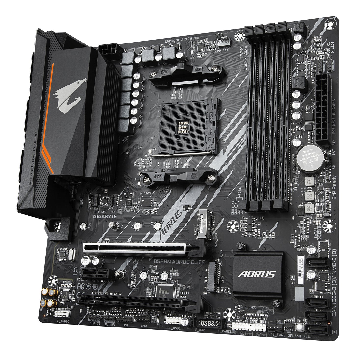 GIGABYTE B550M AORUS ELITE moderkort AMD B550 Uttag AM4 micro ATX
