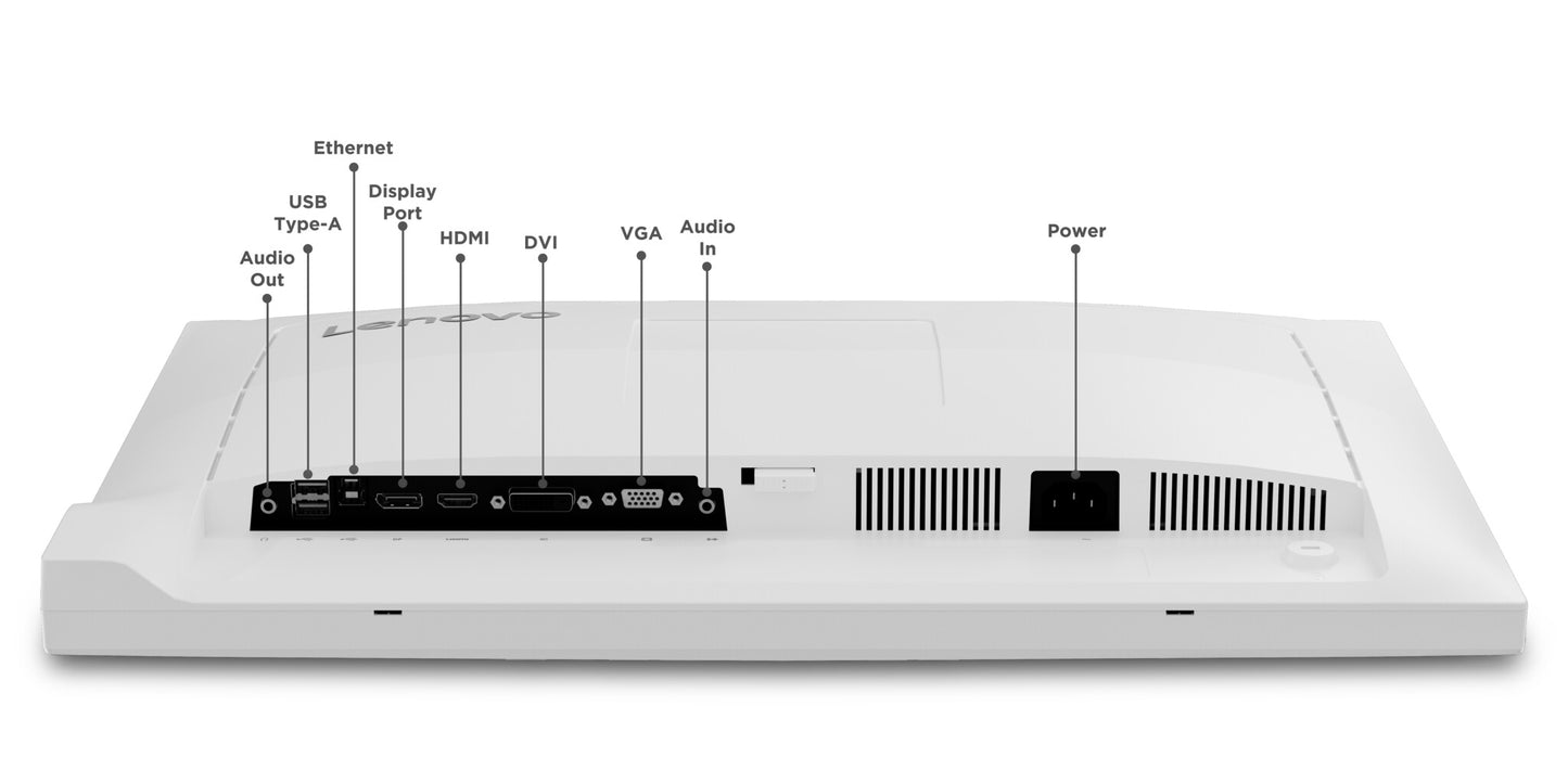 Lenovo C24d-20 LED display 61 cm (24") 1920 x 1200 pixlar Full HD Grå, Vit