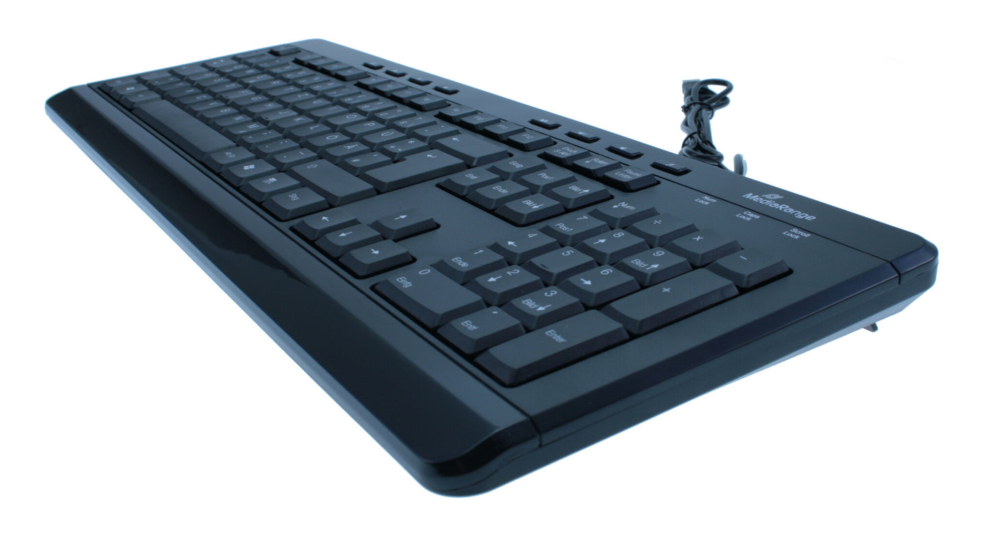 MediaRange MROS102 tangentbord Universal USB QWERTZ Engelsk Svart