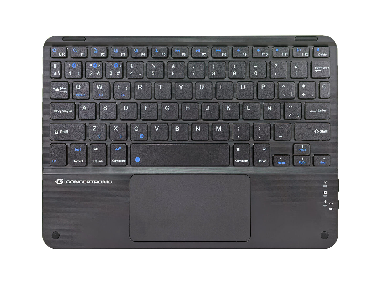 Conceptronic TOBIN01BES tangentbord Universal Bluetooth QWERTY Spansk Svart