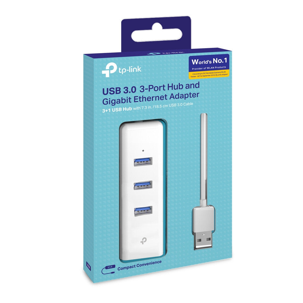 TP-Link UE330 dockningsstationer för bärbara datorer Kabel USB 3.2 Gen 1 (3.1 Gen 1) Type-A Vit