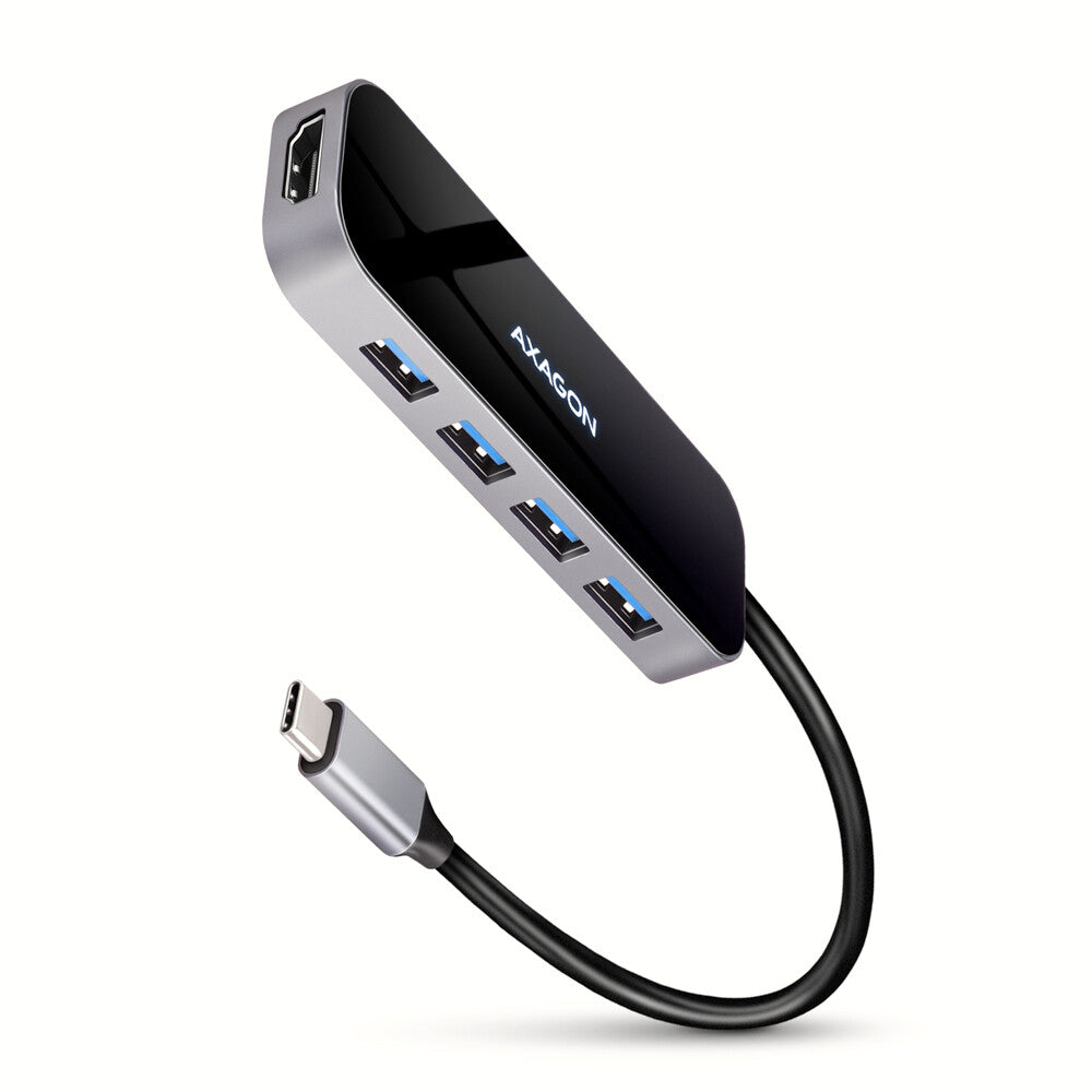 Axagon HMC-6H4A dockningsstationer för bärbara datorer Kabel USB 3.2 Gen 1 (3.1 Gen 1) Type-C Svart, Grå