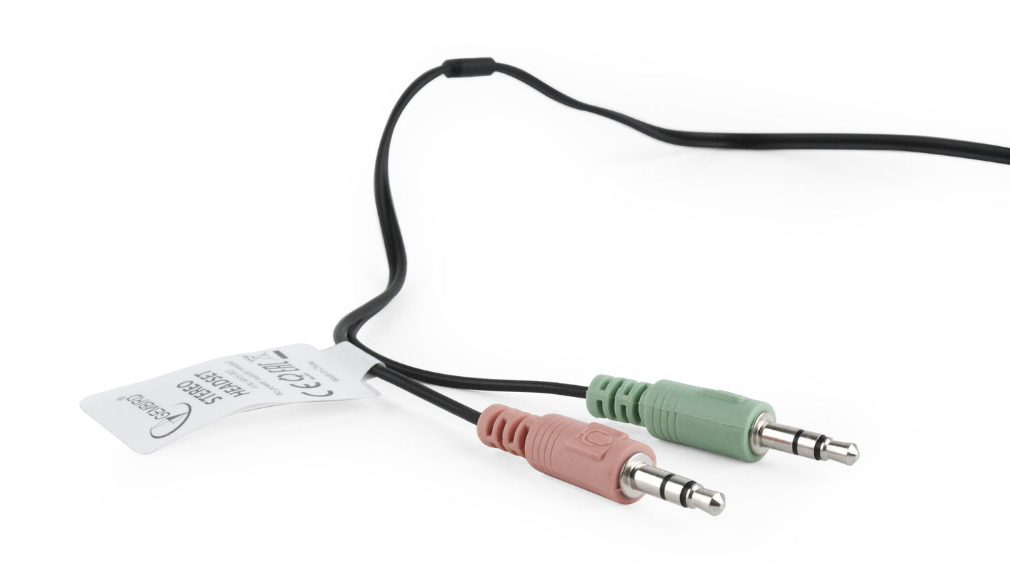 Gembird MHS-002 hörlur och headset Kabel Huvudband Samtal/musik Svart, Röd