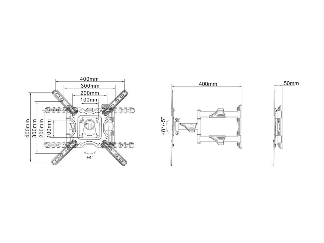 Multibrackets 0839 tv-fäste 139,7 cm (55") Svart