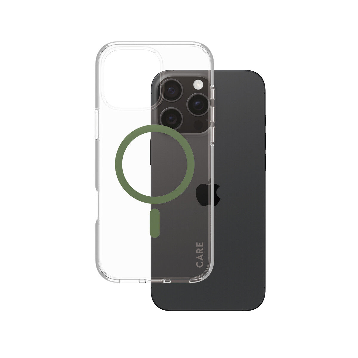 PanzerGlass CARE by ® Flagship Case Transparent Urban Combat w. Green MagSafe iPhone 16 Pro Max mobiltelefonfodral Omslag