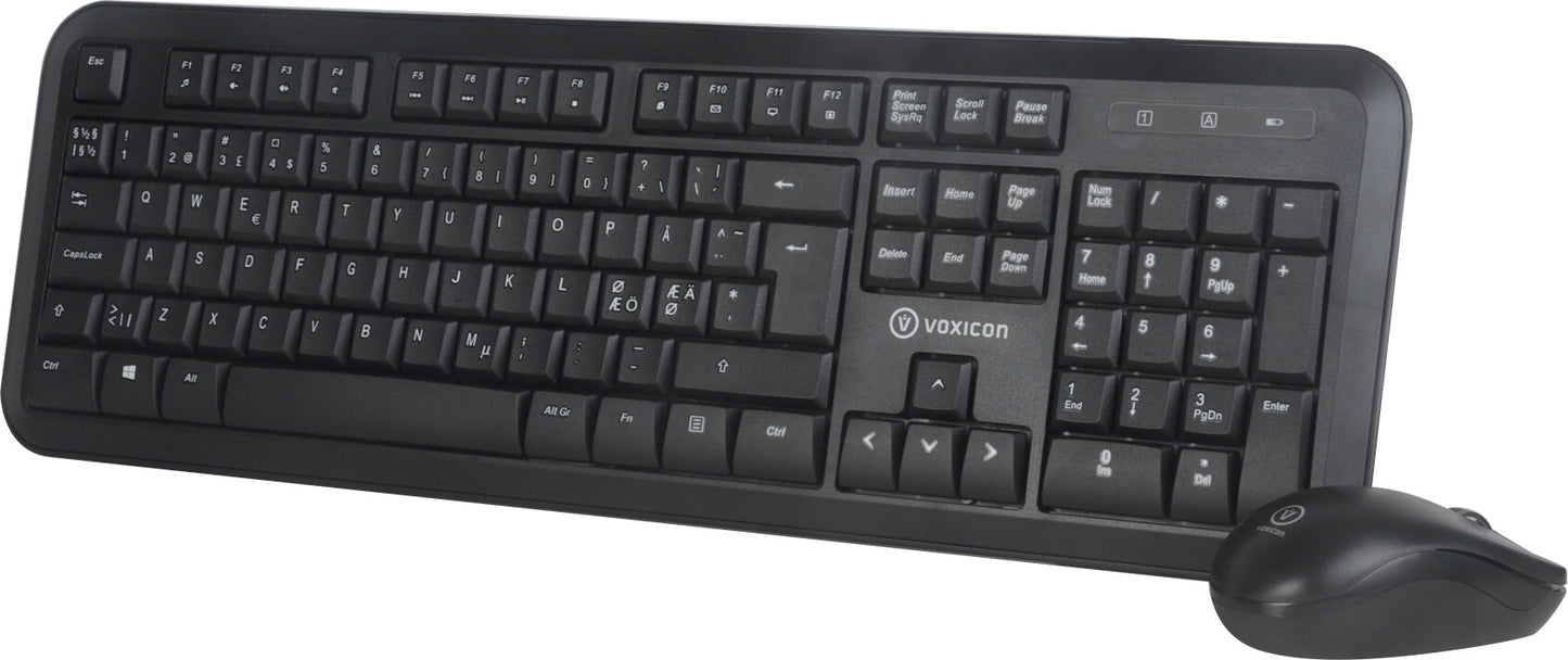 Voxicon 210WL tangentbord Mus inkluderad RF Trådlös QWERTY Nordic Svart