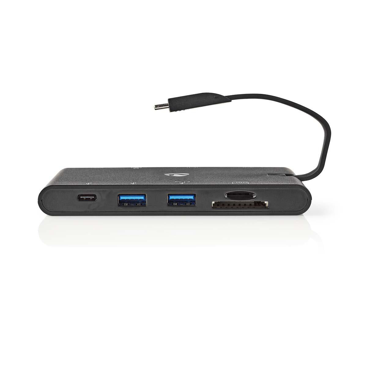 Nedis TCARFD200BK dockningsstationer för bärbara datorer USB 3.2 Gen 1 (3.1 Gen 1) Type-C Svart