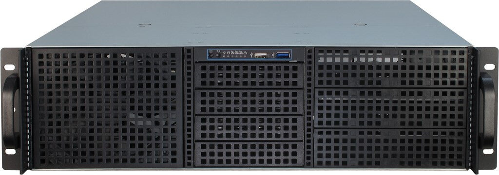 Inter-Tech 3U-30248 Ställning Svart, Rostfritt stål