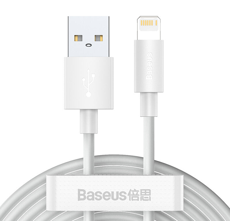 Baseus TZCALZJ-02 mobiltelefonkablar Vit 1,5 m USB A Lightning
