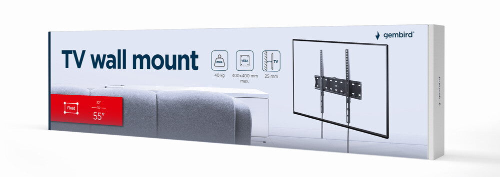 Gembird WM-55F-02 tv-fäste 139,7 cm (55") Svart