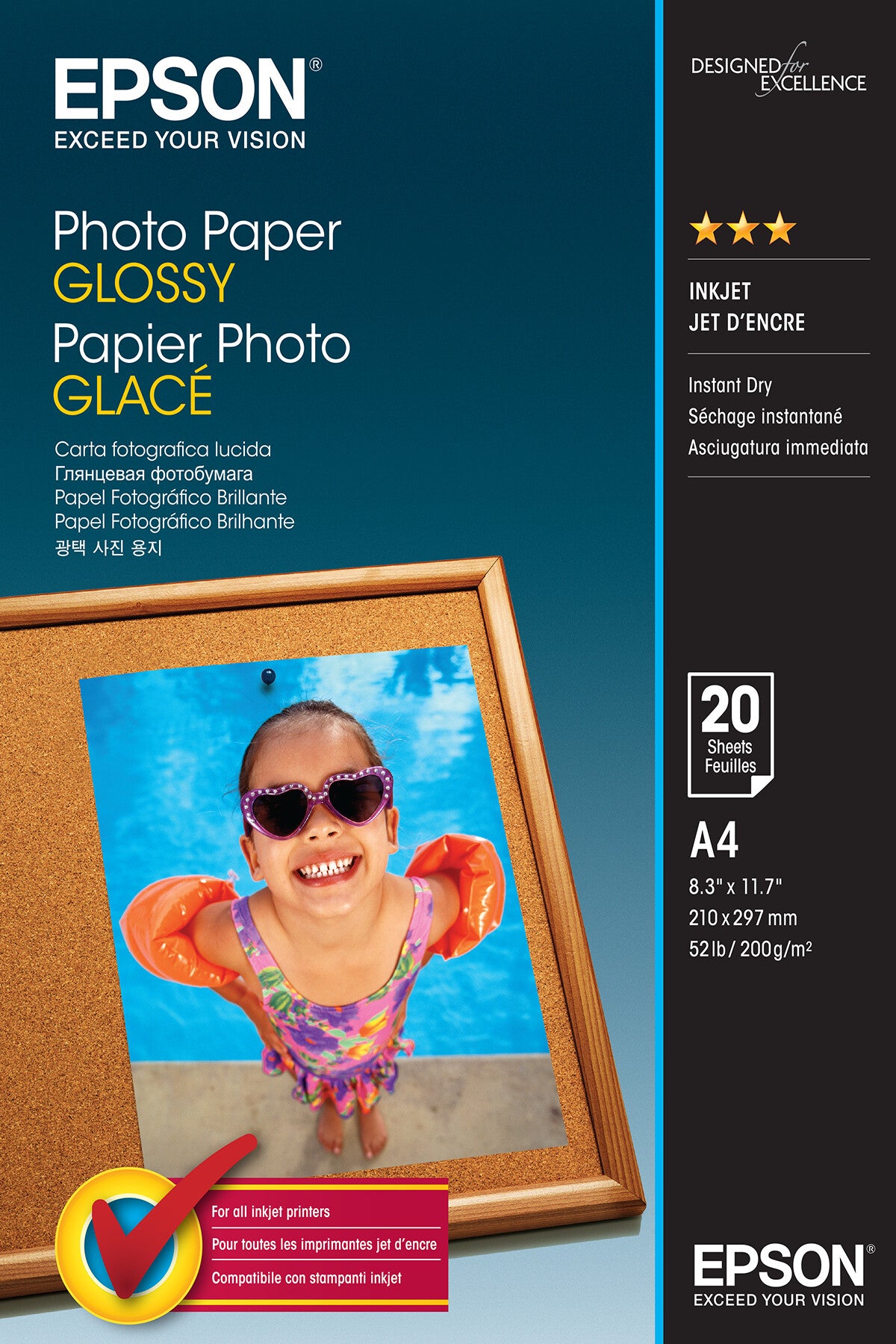Epson Photo Paper Glossy - A4 - 20 Ark