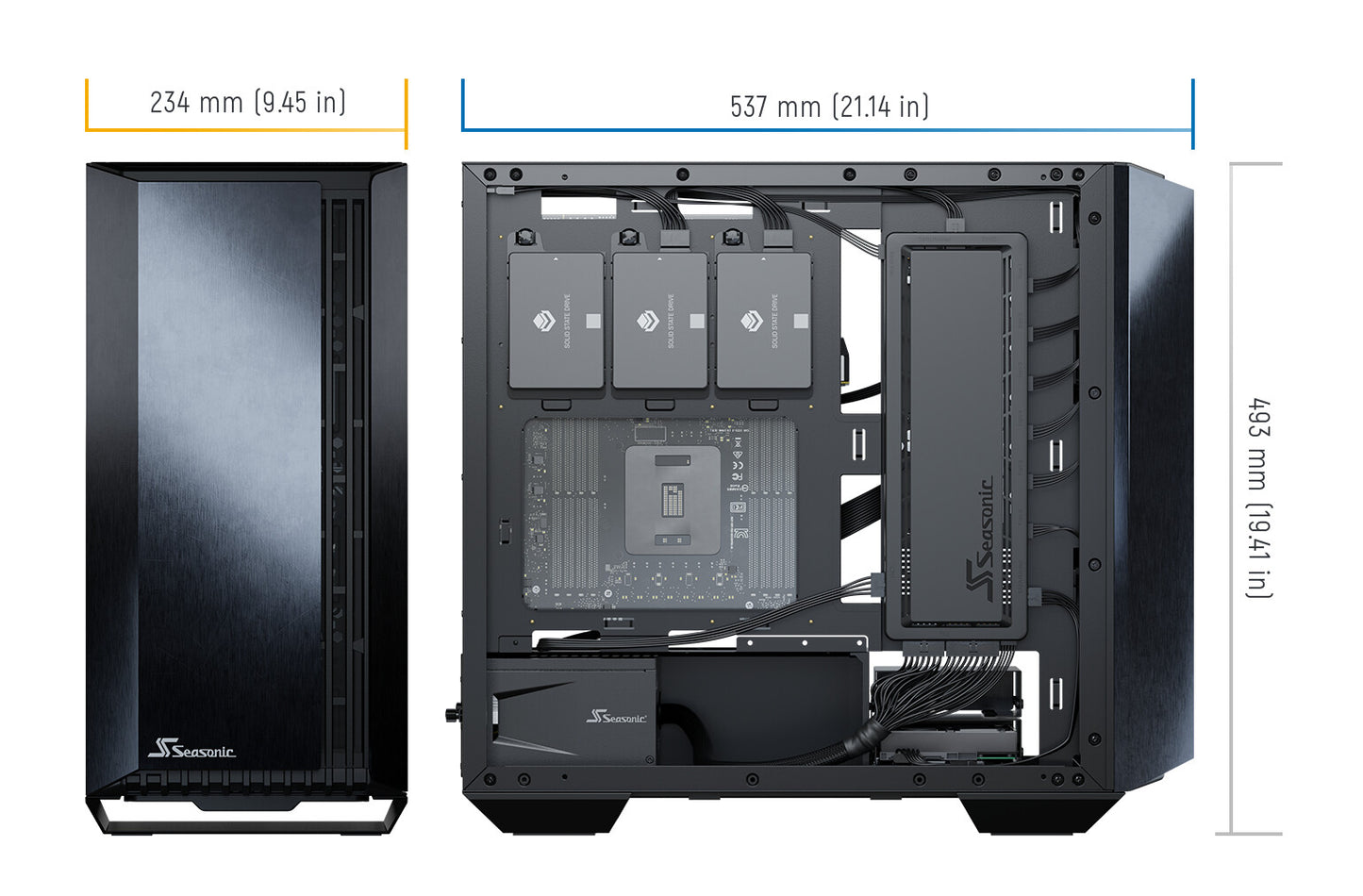 Seasonic SYNCRO Q704 + DGC-750W Midi Tower Svart