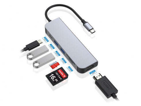 Conceptronic DONN02G dockningsstationer för bärbara datorer USB 3.2 Gen 1 (3.1 Gen 1) Type-C Gjuten aluminium