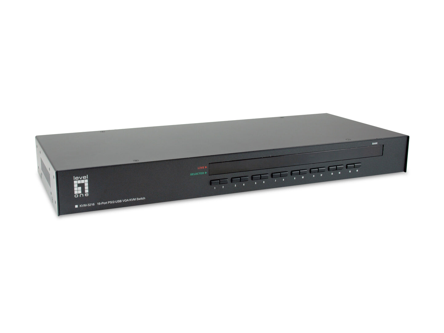 LevelOne KVM-3216 KVM-switchar Rackmontering Svart