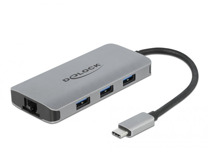 DeLOCK 63252 dockningsstationer för bärbara datorer Kabel USB 3.2 Gen 1 (3.1 Gen 1) Type-C Grå