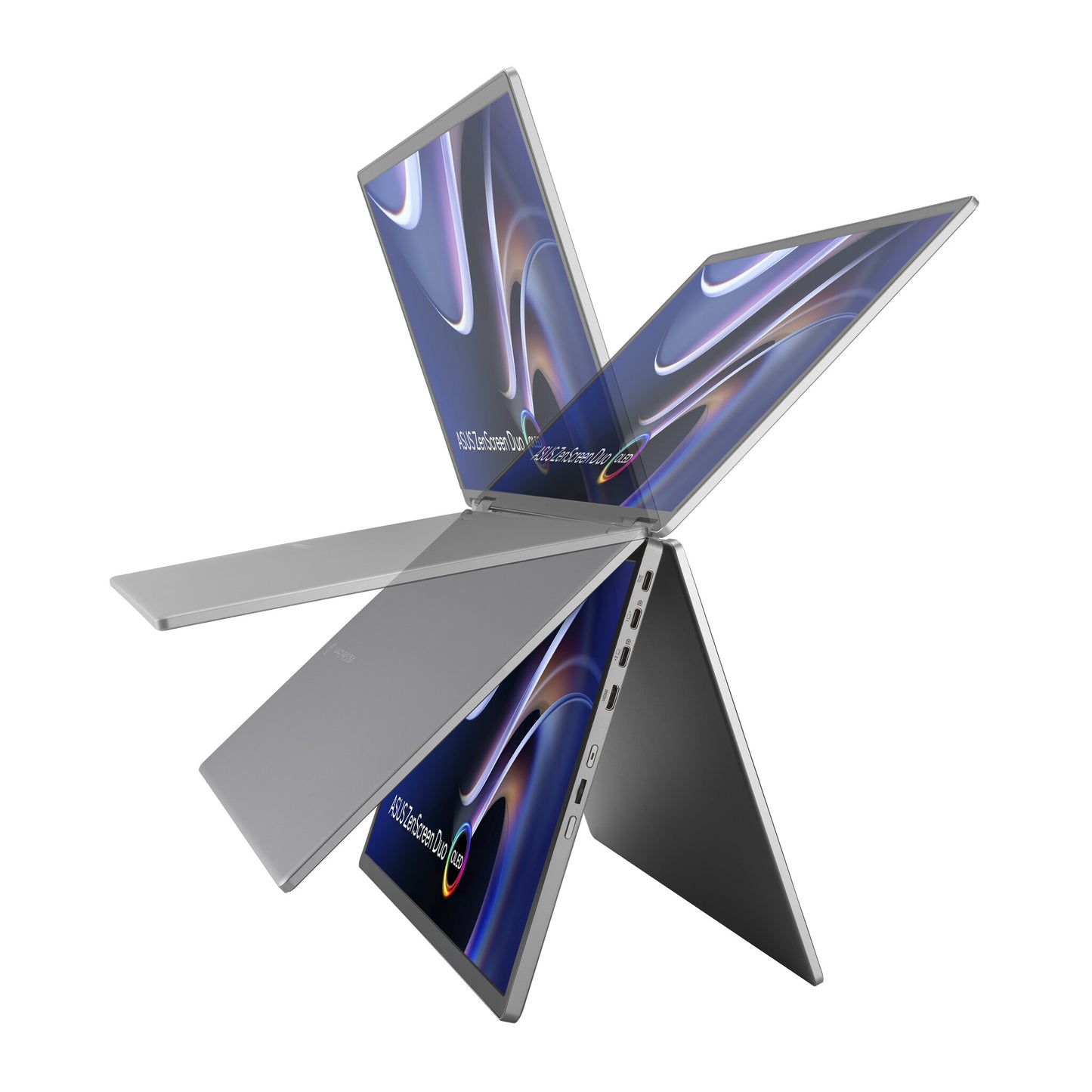 ASUS ZenScreen Duo OLED MQ149CD platta pc-skärmar 35,6 cm (14") 1920 x 1200 pixlar WUXGA Silver