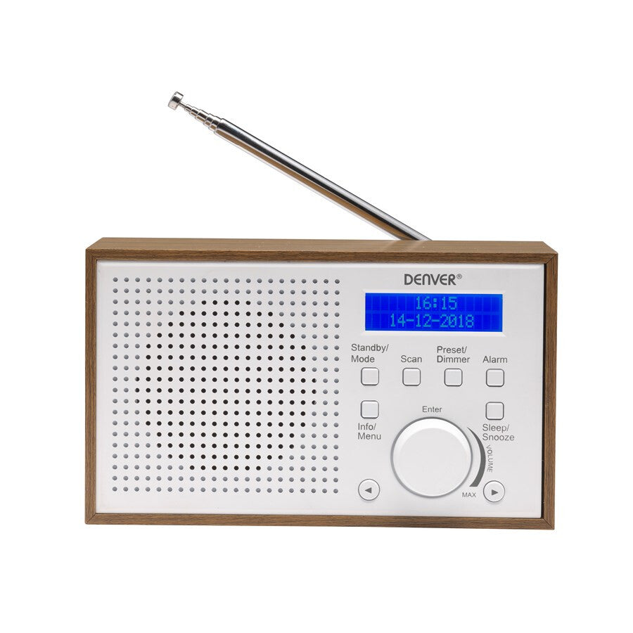 Denver DAB-46WHITE Internet Analog och digital Brun, Vit