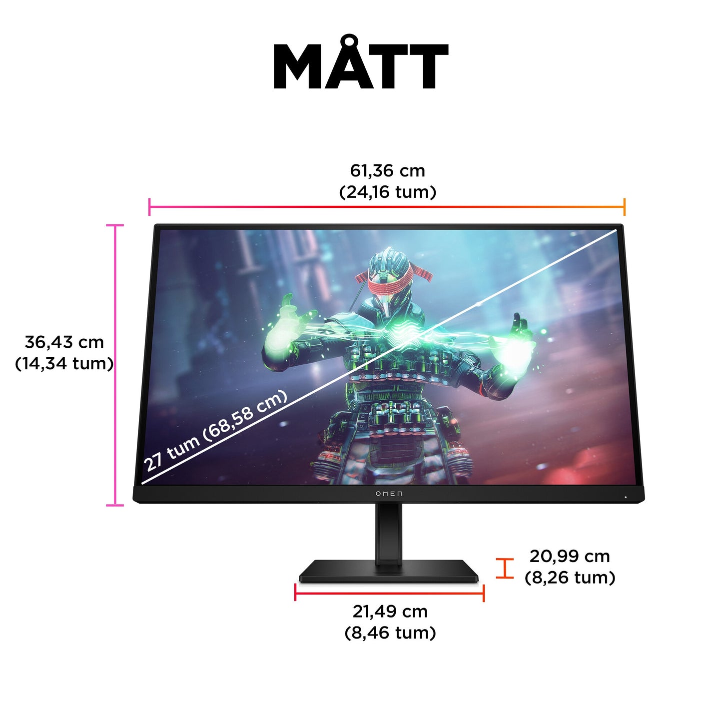 OMEN by HP OMEN 27 tum UHD 144 Hz Gaming-skärm – OMEN 27k OMEN 27 tum UHD 144 Hz Gaming-skärm – OMEN 27k