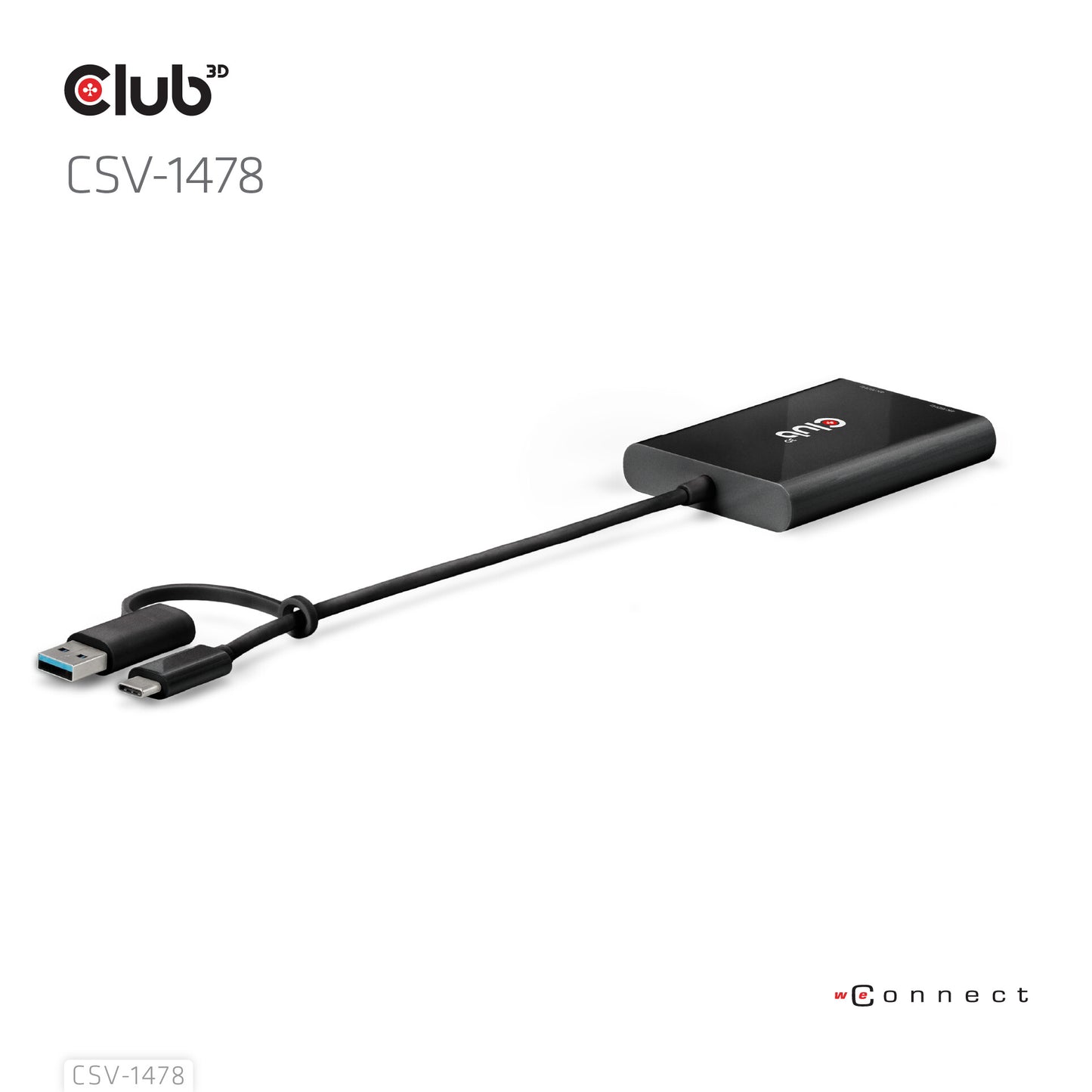 CLUB3D CSV-1478 bilddelare USB Type-C 2x DisplayPort