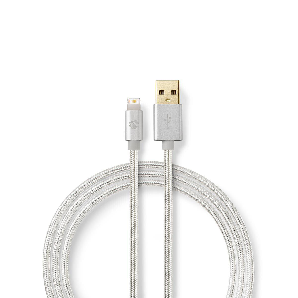Nedis CCTB39300AL20 mobiltelefonkablar Gjuten aluminium 2 m USB A Lightning