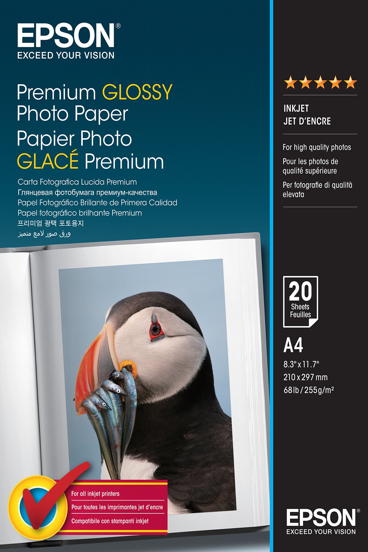 Epson Premium Glossy Photo Paper - A4 - 20 Ark