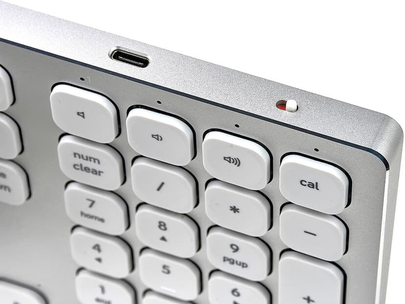 Voxicon DK-295B-WHT tangentbord Universal Bluetooth QWERTY Nordic Vit, Silver