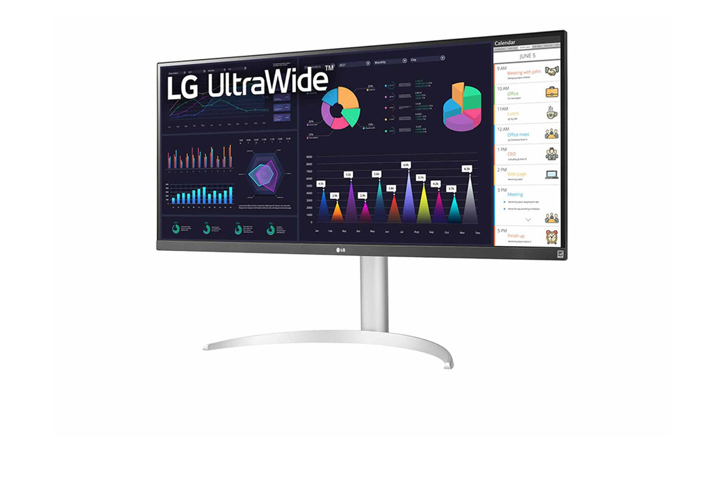 LG 34WQ650-W platta pc-skärmar 86,4 cm (34") 2560 x 1080 pixlar WFHD LCD Silver, Vit