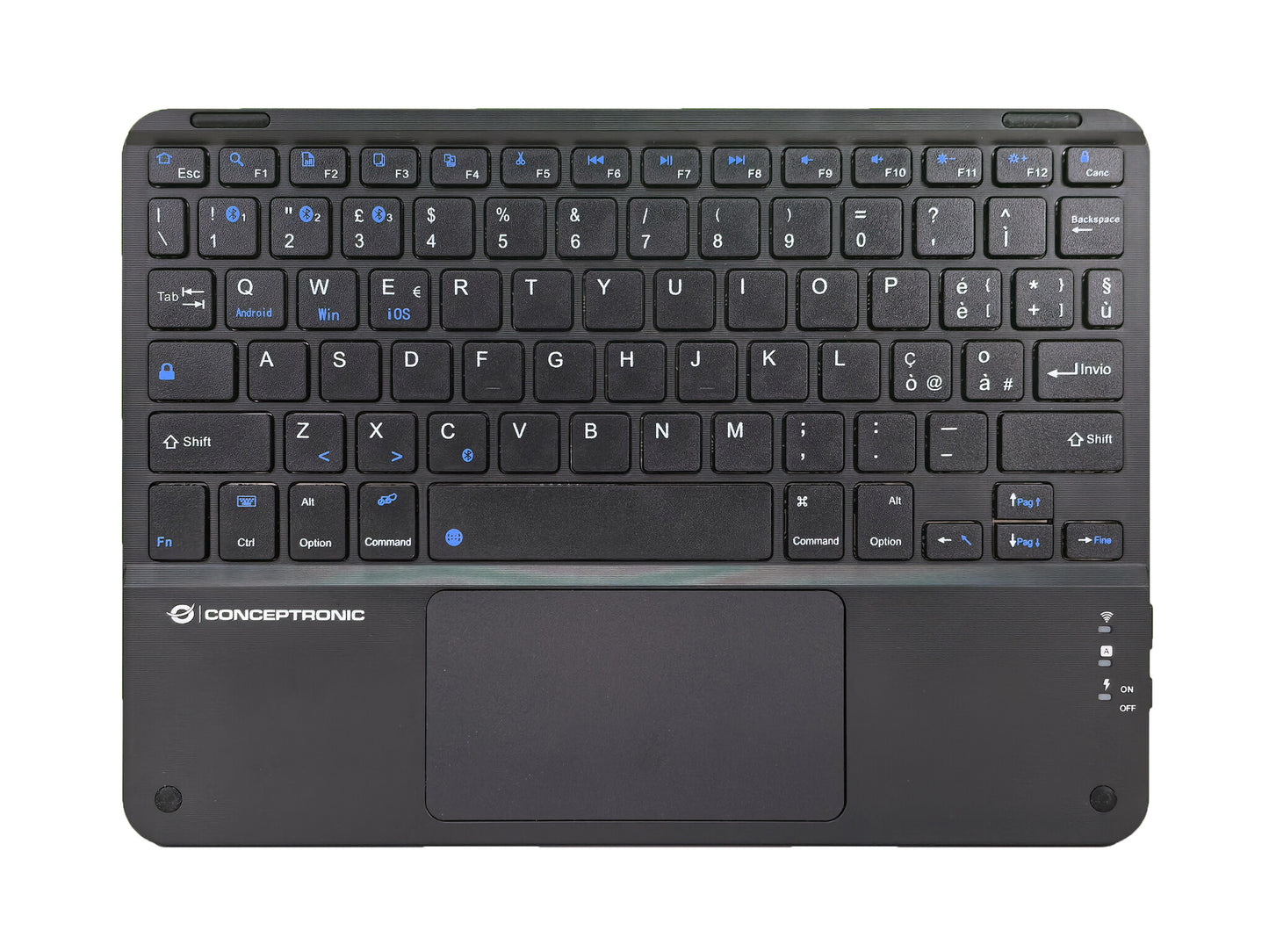 Conceptronic TOBIN01BIT tangentbord Universal Bluetooth QWERTY Italiensk Svart