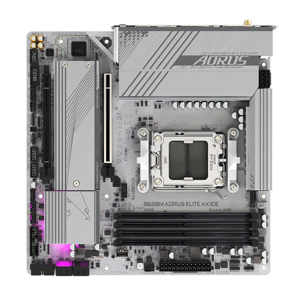 GIGABYTE B650M AORUS ELITE AX ICE moderkort AMD B650 AM5-sockel micro ATX