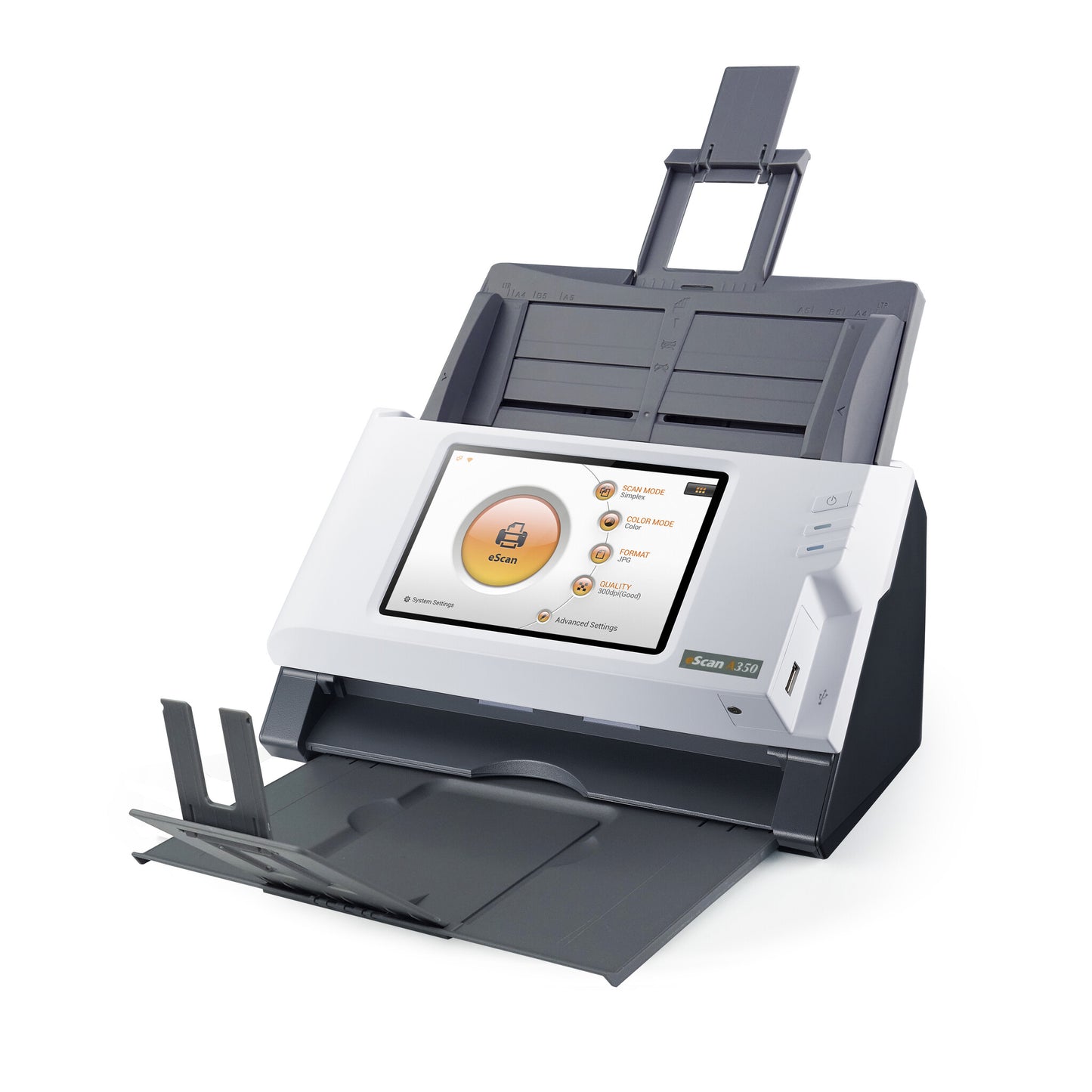 Plustek eScan A350 Essential ADF-skanner 600 x 600 DPI A4 Svart, Vit
