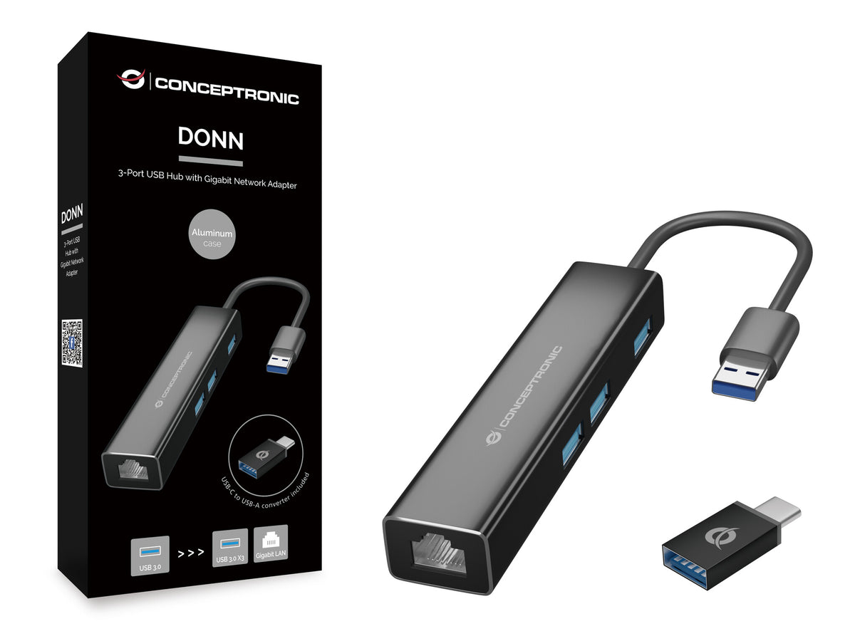 Conceptronic DONN07BA USB 3.2 Gen 1 (3.1 Gen 1) Type-A Svart