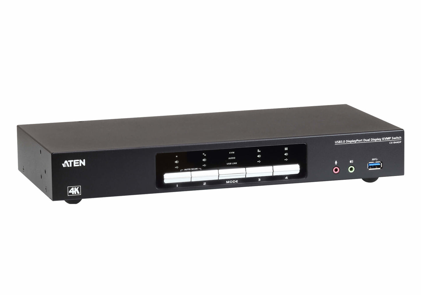 ATEN USB 3.0 4K DisplayPort Dual Display KVMP™-switch med 4 portar