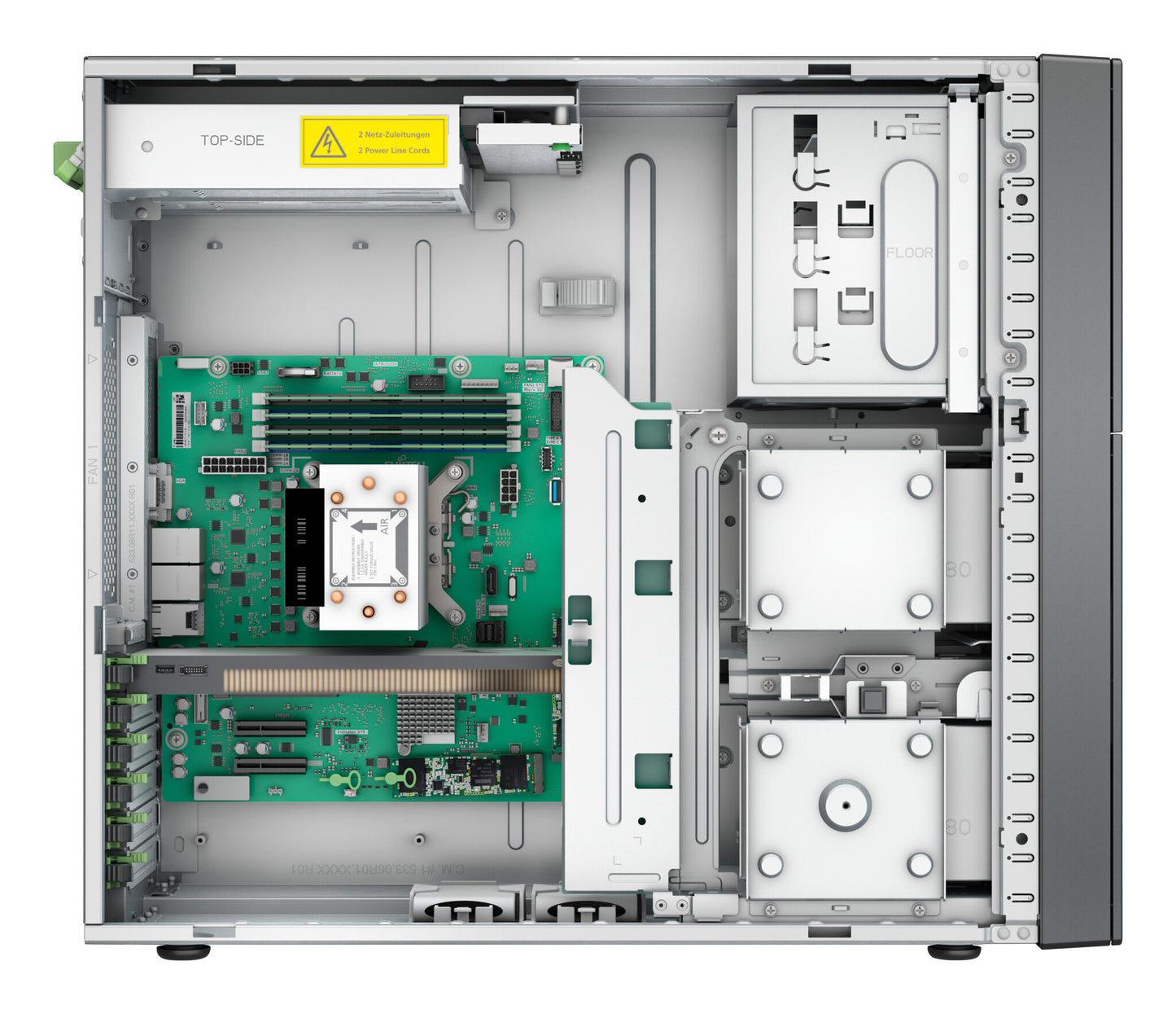 Fujitsu PRIMERGY TX1330 M6 servrar 0 GB Tower Intel Xeon E E-2488 3,2 GHz 32 GB DDR5-SDRAM 500 W